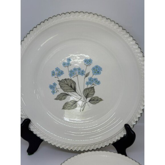 Harkerware White Chapel Plates Set 5 Snack Plates Floral Dinnerware - Picture 2 of 9